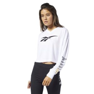 Crop Top Damskie Reebok Classic Vector Białe PL 71IGOHF